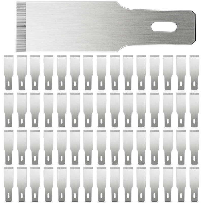 [Australia] - Size 18 Chiseling Blades SK5 Knife Blades No Handles Knife Square Blade Carbon Steel Chisel Tip Knife Blade with Plastic Storage Boxes for Wood Craft Carving Chiseling Shaving Cutting (60 Pack) 60 