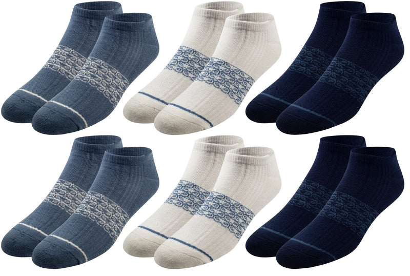 [Australia] - Pair of Thieves Men's Cushion Low Cut With Tab 6Pk Cushion Low Cut With Tab Sock One Size Dark Gray/Navy Blue/White 