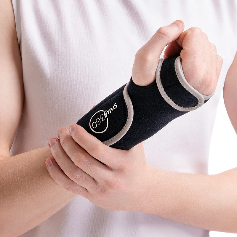 [Australia] - SNUG360 Wrist Brace with Splint - Adjustable & Breathable Wrist Brace for Carpal Tunnel, Tendonitis, Arthritis, Sprain & Fracture, Removable Aluminum Splint for Wrist Support, Left Hand, OR Right Hand (Right Hand) 