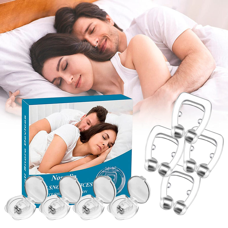 [Australia] - Genérico Anti Snoring Devices, Silicone Magnetic Nose Clip 4-Pack, Snore Stopper, Confortable Nasal to Relieve Snore, Solution, Stop Snoring, Device, for 