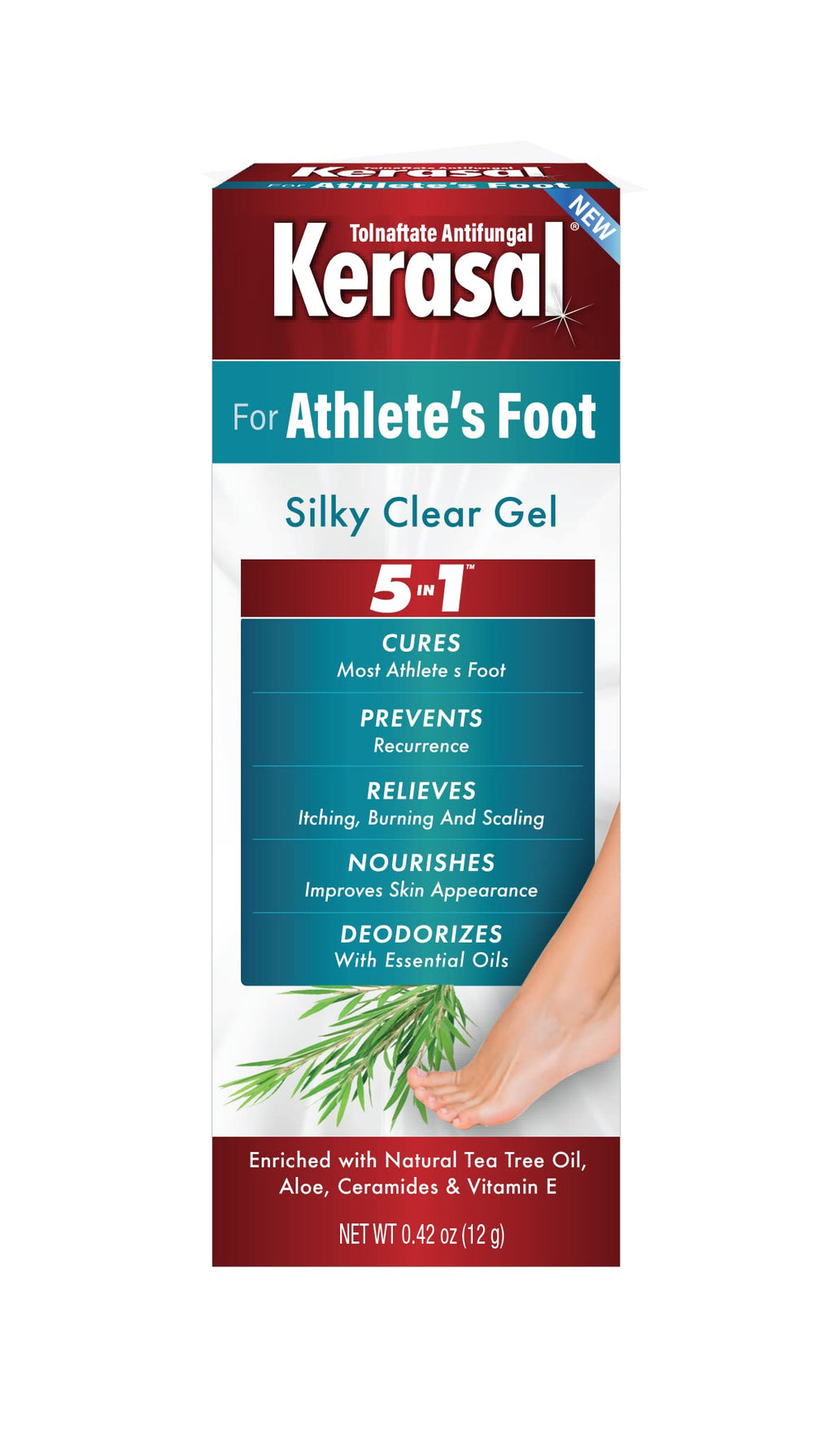 [Australia] - Kerasal 5-in-1 Athlete's Foot Silky Clear Gel, 0.42 oz 