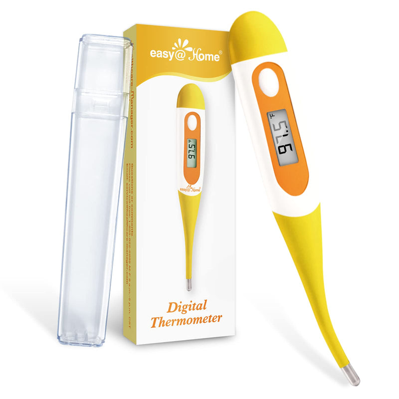 [Australia] - Digital Oral Thermometer for Fever Adults: Rectal, Underarm & Mouth, Accurate & Fast, Easy@Home Body Medical Temperature Thermometer for Baby Kids & Adult, EMT-021N-Yellow. 