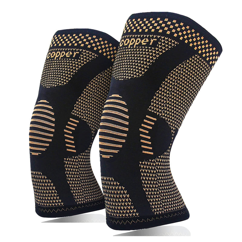 [Australia] - (2Pack)Copper Knee sleeve for Arthritis Pain and Support-Copper Knee Brace for Knee Pain Relief, Workout, and Sports (2X-Large) Tan 2X-Large 