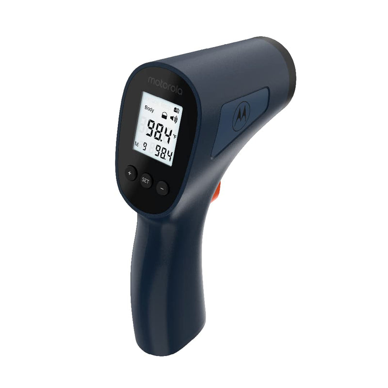 [Australia] - Motorola TE-94 Infrared Touchless Forehead Thermometer for Adults and Kids - Backlit Display, Memory Function, High Temp Alert - Dark Blue 