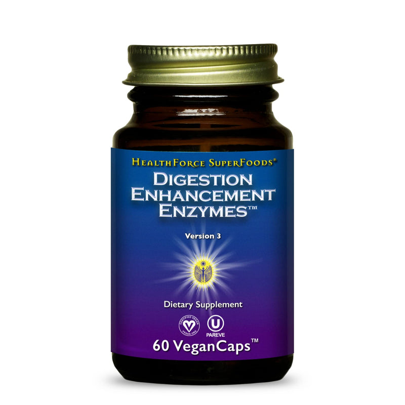 [Australia] - HealthForce SuperFoods Digestion Enhancement Enzymes - 60 VeganCaps - All-Natural, Plant-Sourced Enzyme Supplement - Promotes Healthy Gut - Gluten Free - 15 Servings 
