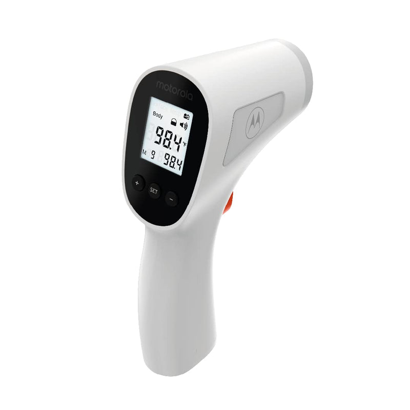 [Australia] - Motorola TE-94 Infrared Touchless Forehead Thermometer for Adults and Kids - Backlit Display, Memory Function, High Temp Alert - White 