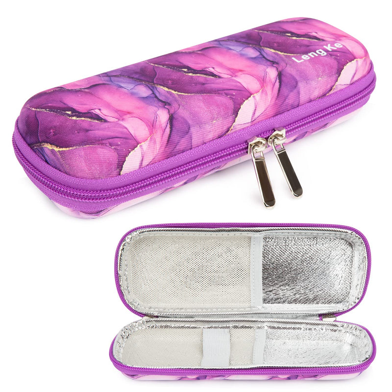 [Australia] - YOUSHARES Insulin Cooler Travel Case - Handy Medication Insulated Diabetic Carrying Cooling Bag for Insulin Pen and Diabetic Supplies (Marble Purple) 05 Marble Purple 