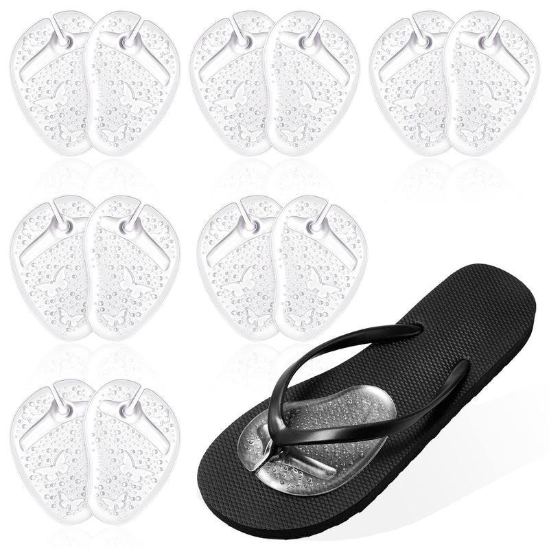 [Australia] - 6 Pairs Gel Metatarsal Pads for Thong Forefoot Cushion Inserts Foot Pads Non Slip Shoe Cushion for Sandals Thong Pads Self Adhesive Thong Pads Toe Post Protector Pain of Foot Grip Pads for Women Men 