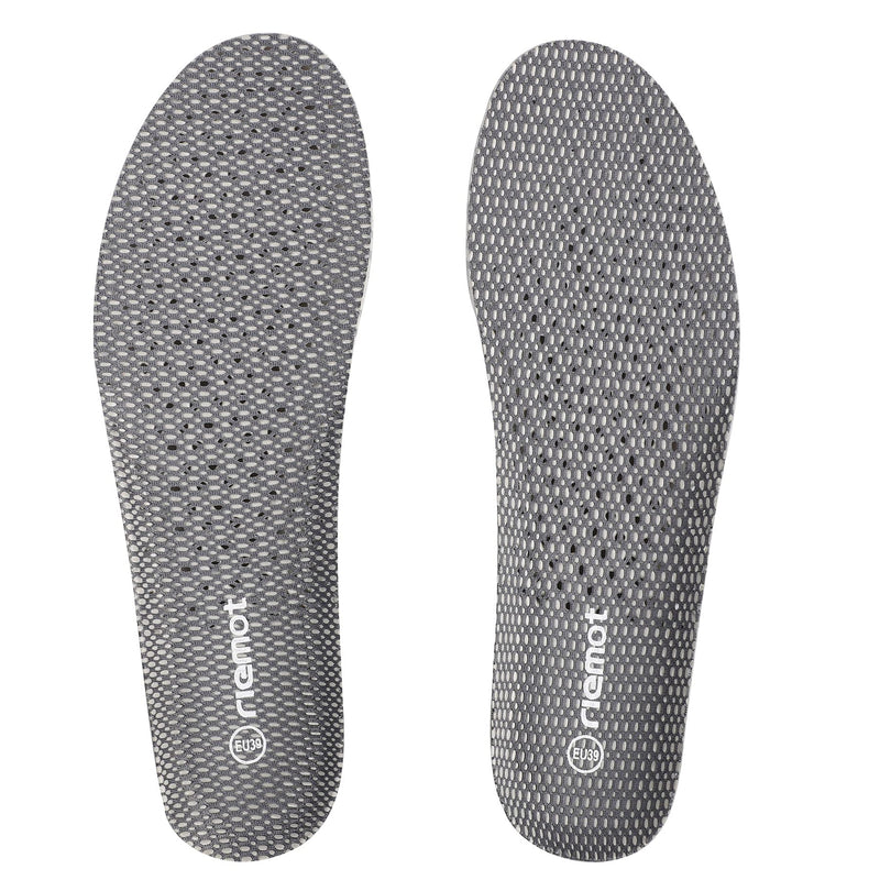 [Australia] - riemot Women's Shoe Insoles, Breathable Honeycomb Design Sport Shoe Insoles Cushioning Shoe Inserts Replacement Innersoles for Water Shoes Sneakers Work Shoes Grey EU 38 /US 7 EU 38: 7 US Women Grey-n 