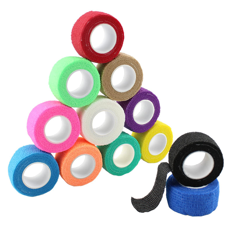 [Australia] - Zhcoy Sports Pre-Wrap,12 Pieces Self-Adherent Tape for Sports, Wrist, Ankle, 5 Yards Each (12 Colors, 1 Inch) 
