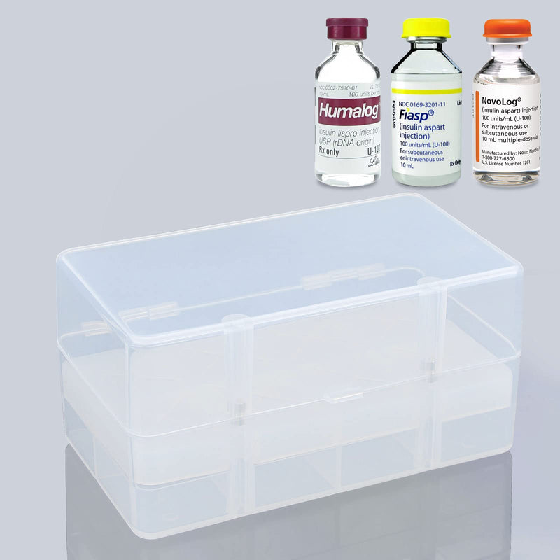 [Australia] - 8-Holes Insulin Vial Storage Box for Diabetics, Vial Holder Organizer Case Fits Various 10ml-15ml Injectable Medicines Vials - White 