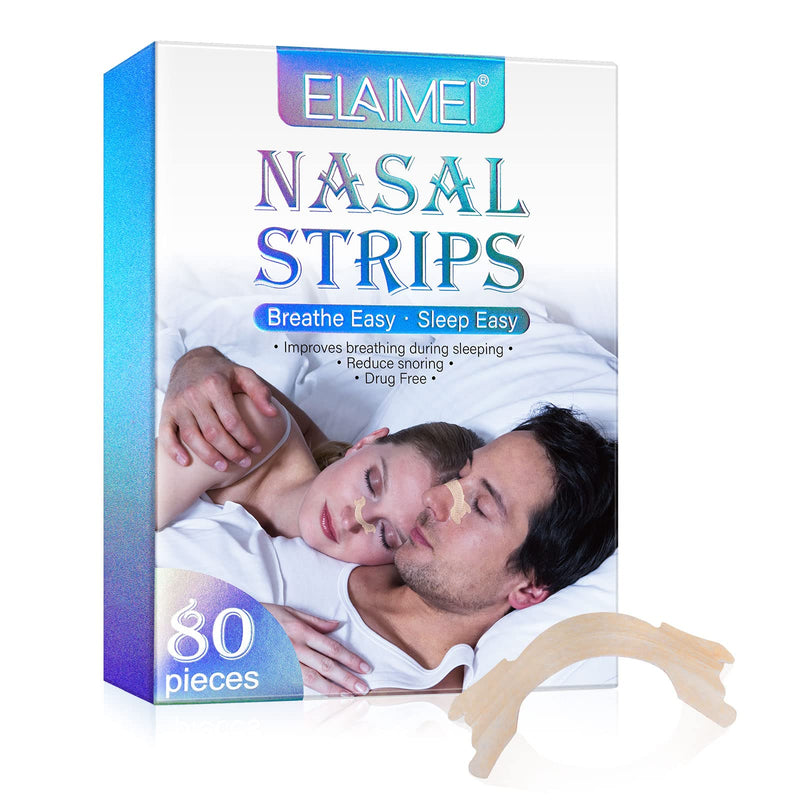 [Australia] - Nasal Strips for Snoring,Large 80 Packs,Works Instantly to Improve Sleep,Reduce Snoring & Relieve Nasal Congestion for Women Men,2.6 * 0.7inch Size 