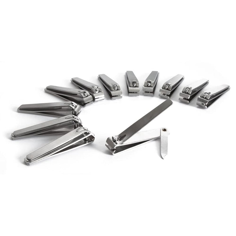 [Australia] - ForPro Flat Jaw Toe Nail Clippers, Stainless Steel, Heavy Duty Flat Edge Toenail Cutter with Built-in Nail File, 12-Count 