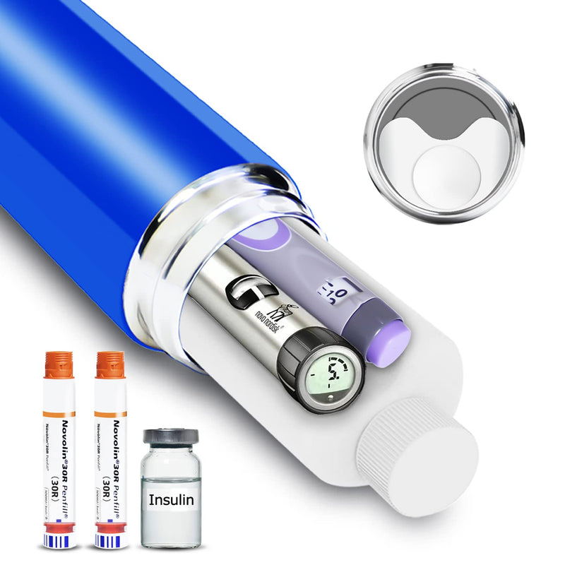 [Australia] - Bogush 48 Hrs Medicine Cooler Insulin Pen TSA Approved Travel Cooler Medication Diabetic Cooling Case Insulin Pens Cooler Travel CASE Medicine Cooler Box Medical Travel Cooler Bag Blue 