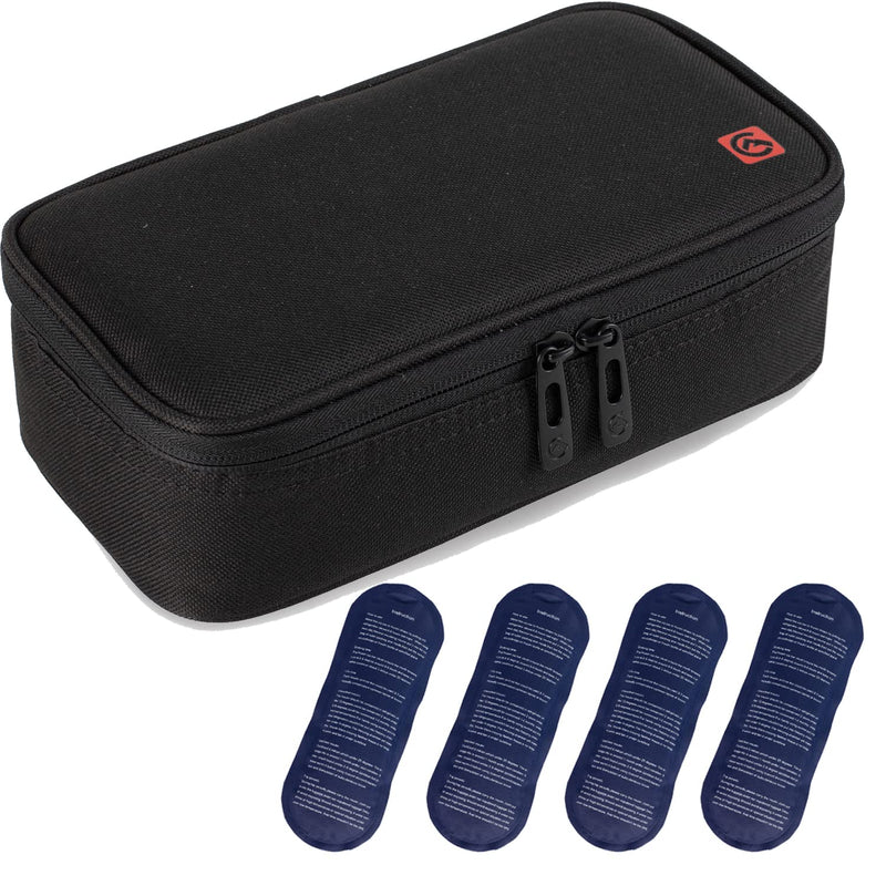[Australia] - ALLCAMP Insulin Cooler Travel Bag for Diabetic Organize Medication with 4 Ice Packs (Medium（Oxford）, Black) Medium（Oxford） 