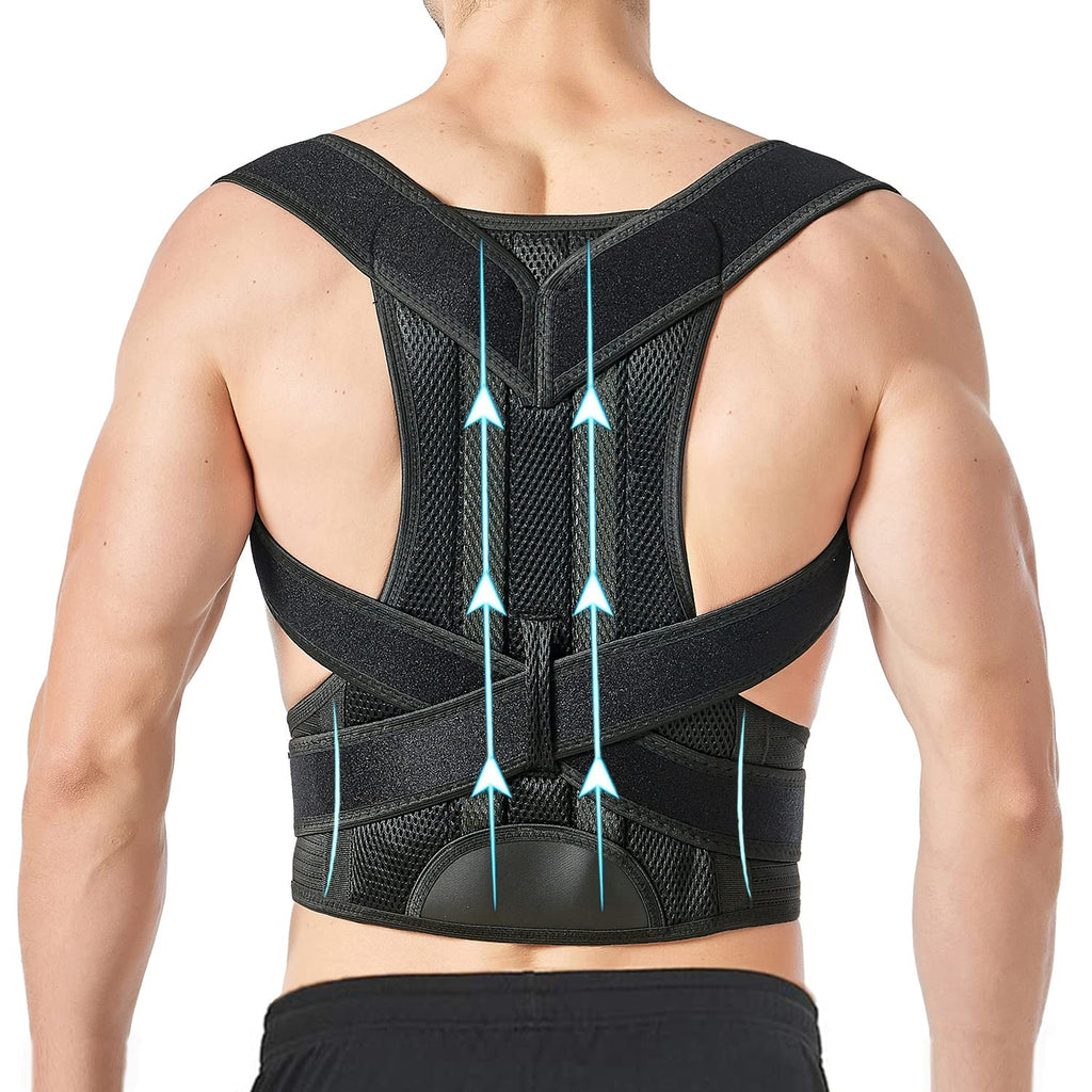 [Australia] - Newest Back Brace Posture Corrector for Men and Women Adjustable Posture Correction Prevent Scoliosis, Improve Hunchback,Providing Pain Relief from Neck, Shoulder and Upper Back S/(24"-30") S/(24"-30") 