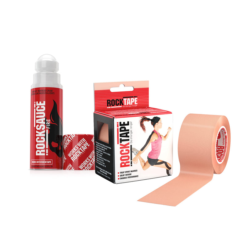 [Australia] - RockTape Original 2-Inch Water-Resistant Kinesiology Tape RockTape + RockSauce Fire Beige 