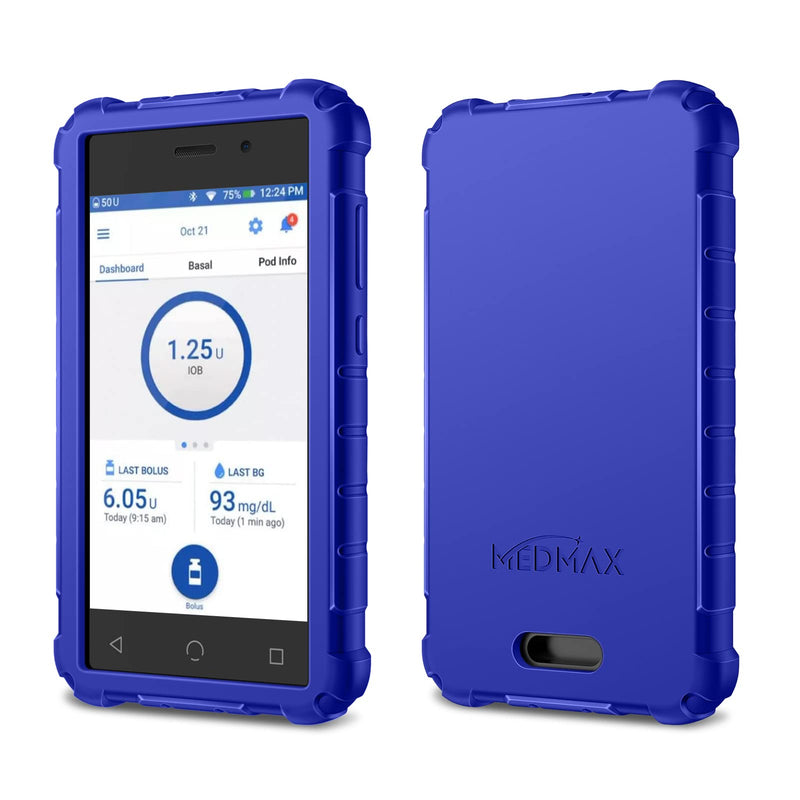 [Australia] - MEDMAX Silicone Case for Omnipod Dash PDM (Personal Diabetes Manager), Lightweight Shockproof Anti Slip Protective Cover Soft Gel Skin with Raised Bezel for Omnipod Dash Device (Navy) Navy 