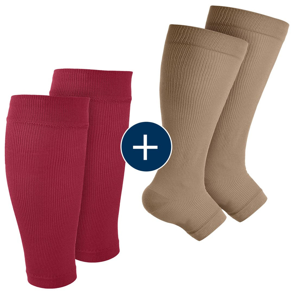 [Australia] - Pembrook Plus Size Compression Toeless Socks and Sleeves Bundle 