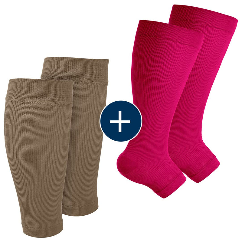 [Australia] - Pembrook Plus Size Compression Toeless Socks and Sleeves Bundle 