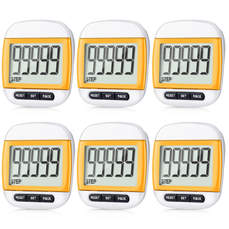 [Australia] - Step Counter LCD Clip on Pedometer Multifunction Walking Distance Tracker Portable Walking Seniors Pedometer Small Walking Pedometers for Men Women Kids Outdoor Sports Running Walking 6 