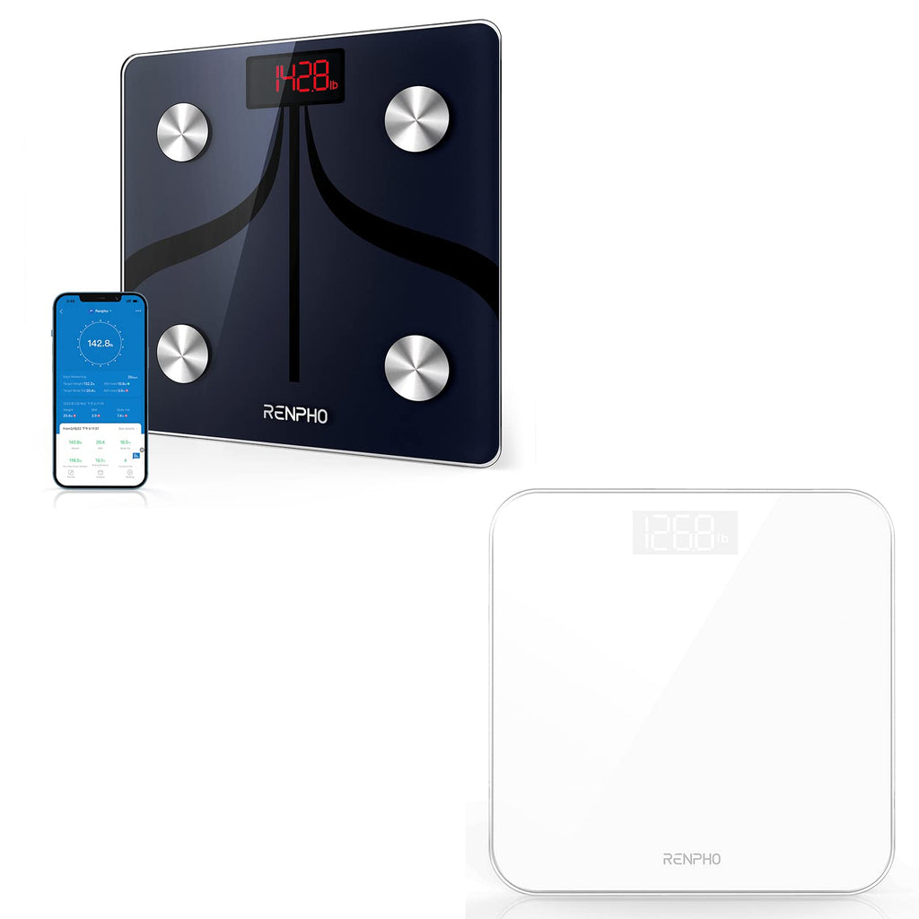 [Australia] - RENPHO Bluetooth Body Fat Scale Smart BMI Scale Digital Bathroom Large Size 300*300mm Wireless Weight Scale-RENPHO Digital Bathroom Scale, Highly Accurate Body Weight Scale 