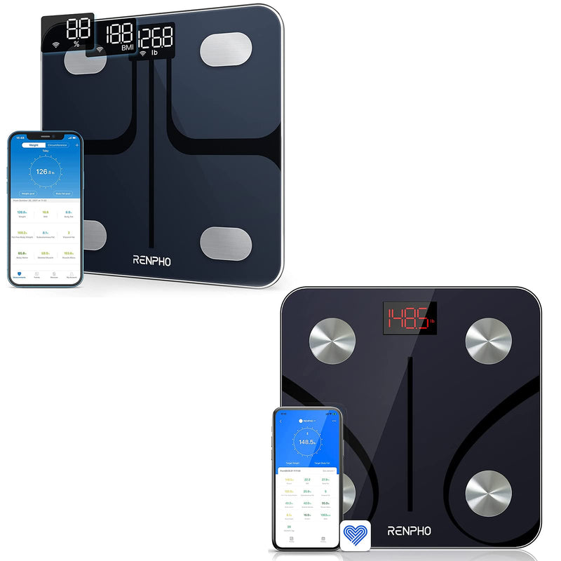 [Australia] - RENPHO Smart Digital WiFi Bluetooth Scale, Portable Bathroom Body Composition Analyzer-RENPHO Bluetooth Body Fat Scale 