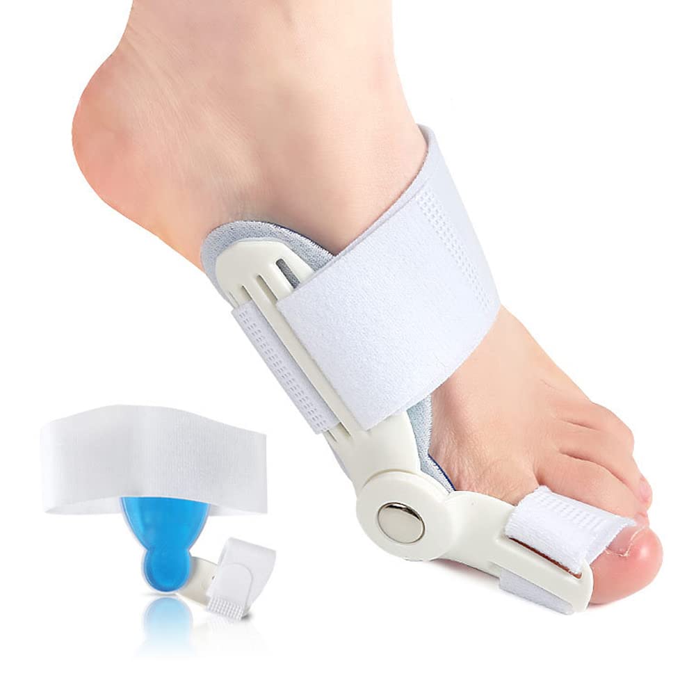 [Australia] - VIEEL 1 Pcs Orthopedic Bunion Corrector for Women and Men,Adjustable, Soft-Comfort Hammer Toe Straightener Corrector,Breathable Relief Protector Brace Kit Splint White+Blue 5.7*5.7inch 
