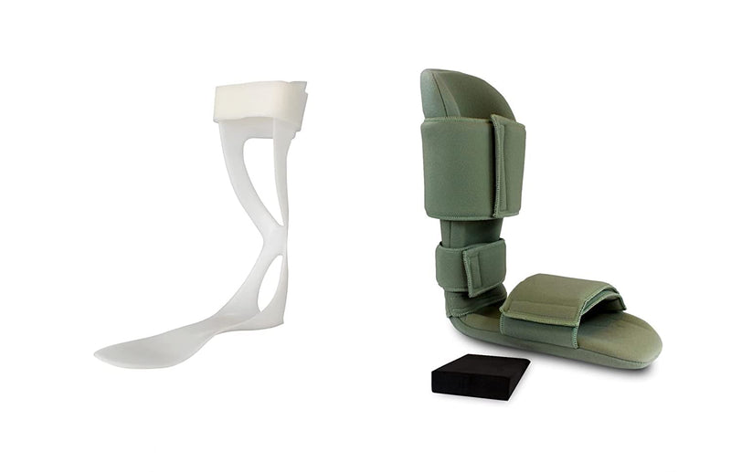 [Australia] - Semi-Rigid AFO Brace (Men's Left) + 90º Padded Night Splint (Medium)-AFO Support Brace for Flaccid Foot Drop Foot with Moldable/Trimmable Footplate Orthosis Support 