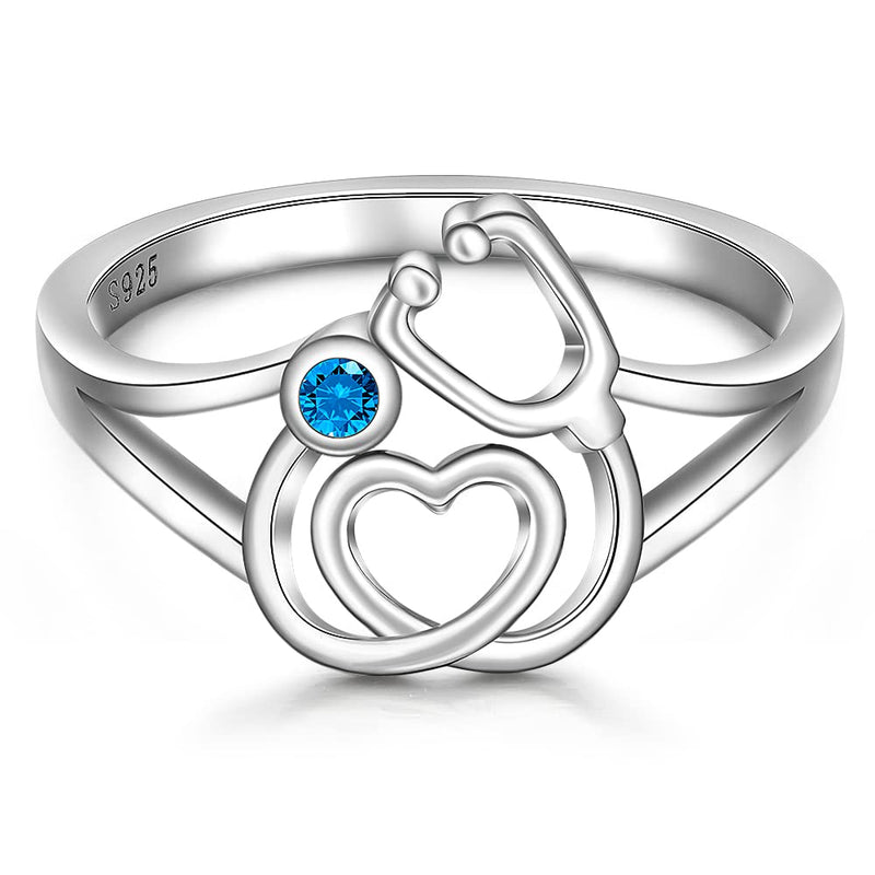 [Australia] - Nurse Stethoscope Ring for Women Sterling Silver BSN Graduation Future Doctor Gifts Medical Student Rn Nurses Jewelry 7 