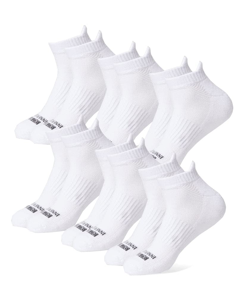 [Australia] - 32 DEGREEES Men's 6 Pack Comfort Ankle Socks | Anti-Odor | Cushioned Heel | Arch Support| Active | Casual | Work White Large 