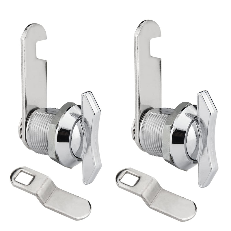 [Australia] - Thumb Operated Offset Cam Lock, 2-Pack 5/8 Inch Non-Locking Compartment Latch for Mounting in RV Compartment Door, Camper Storage Door, Cabinet Mailbox Drawer Keyless Replacement Lock 