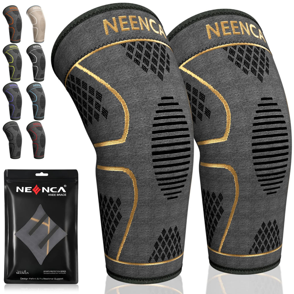 [Australia] - NEENCA 2 Pack Knee Brace, Knee Compression Sleeve Support for Knee Pain, Running, Work Out, Gym, Hiking, Arthritis, ACL, PCL, Joint Pain Relief, Meniscus Tear, Injury Recovery, Sports Medium 2 Pack - Copper 