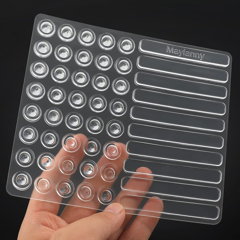 [Australia] - Cabinet Door Bumpers Clear, Sound Dampening Cushion Pads,Glass Table Top Anti Slip Pads, Soft Close Self Adhesive Rubber Bumper Strip ( Round and Rectangular, 50 PCS ) 1 