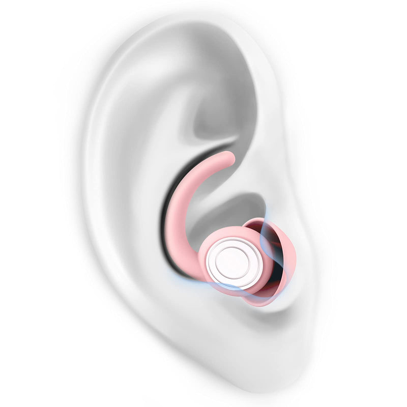 [Australia] - Ear Plugs Noise Cancelling Silicone Ear Plugs for Sleeping, 2pair Earplugs Sound Blocking Sleeping Reusable Noise Reduction Earplugs for Sleeping,Snoring,Work,Concerts,Studying and Travel(Pink) Pink 