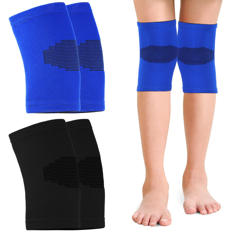 [Australia] - 2 Pairs Kids Knee Sleeve Kids Knee Brace Children Knee Support Kids Knee Compression Sleeve Child Knee Pads for Basketball, Volleyball, Sports, Gymnastics, Blue and Black (Small) Small 
