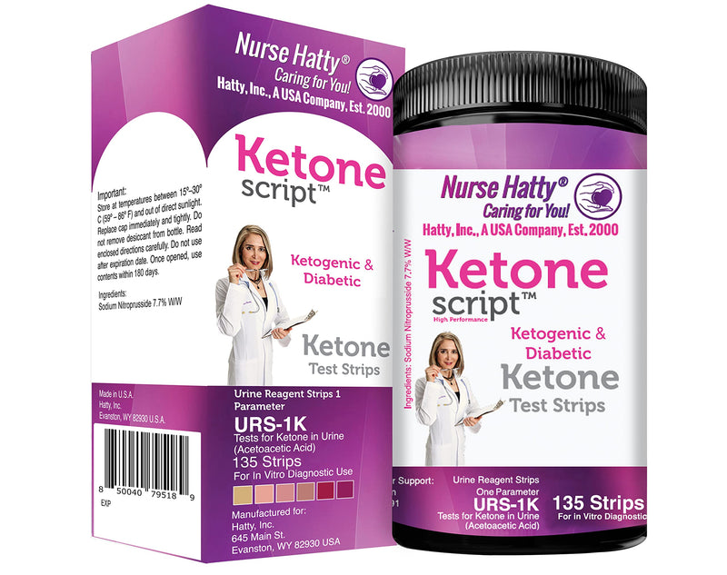 [Australia] - Nurse Hatty 135ct. Ketogenic & Diabetic Urinalysis Test Strips, Suitably for Paleo & Adkins Diets - Long Strips 