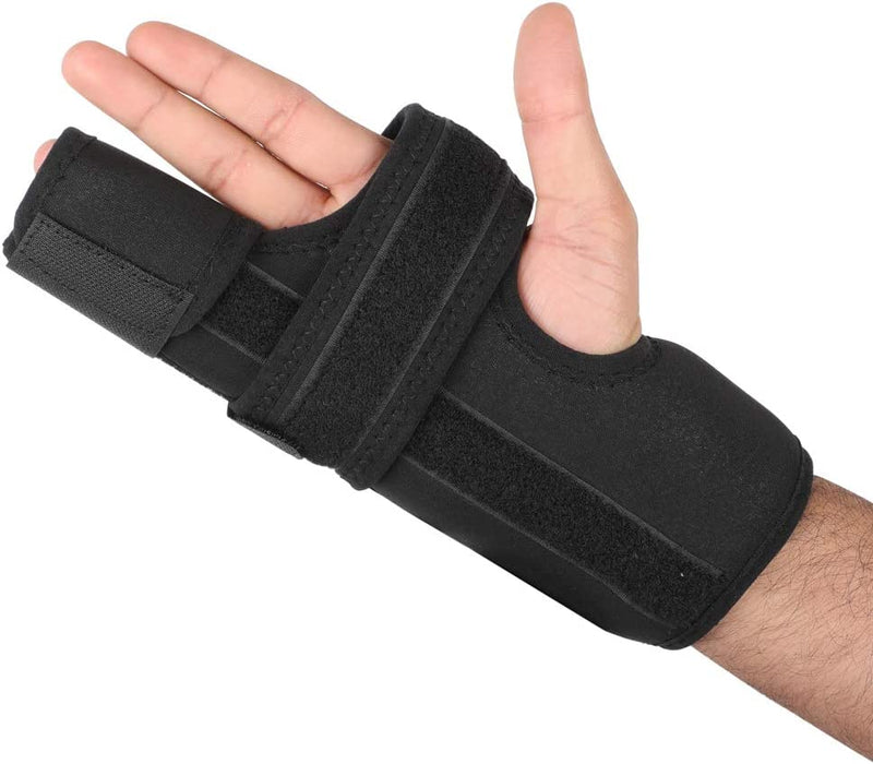 [Australia] - Fibee Boxer Fracture Splint 4th or 5th Metacarpal Splint Brace Ring Pinky Finger Two Finger Splint Immobilizer for Broken Fingers Trigger Finger Arthritis Left or Right Adjustable Finger Support (S/M) S/M 
