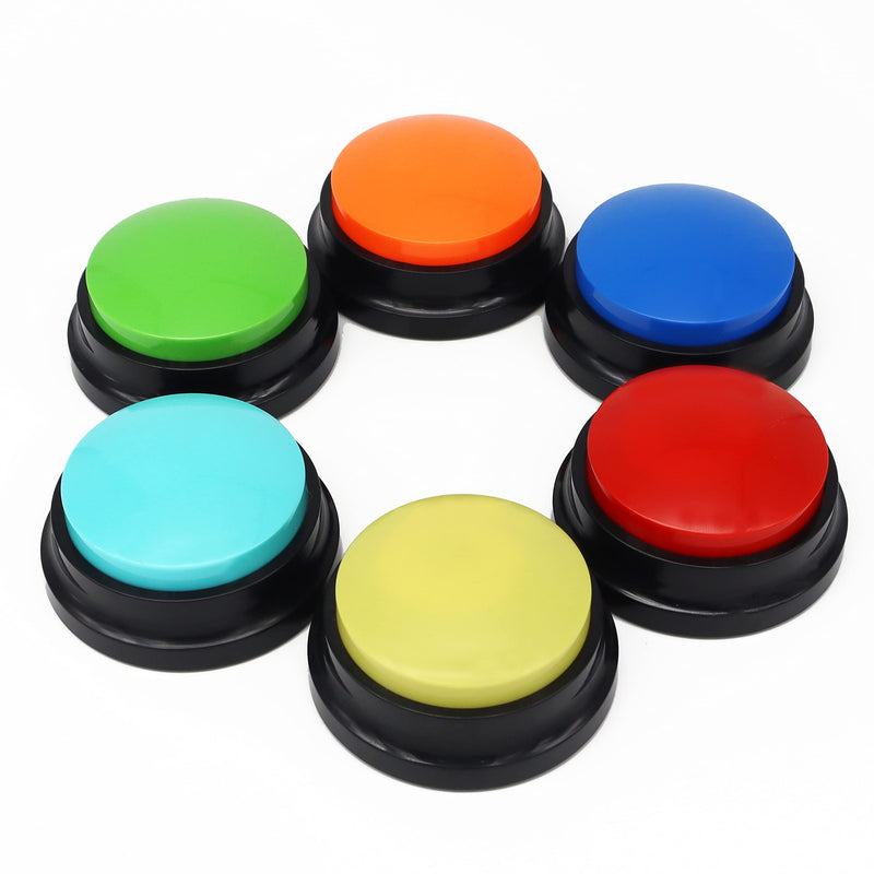 [Australia] - Voice Recording Button, Dog Buttons for Communication Pet Training Buzzer, 20 Second Record & Playback, Funny Gift for Study Office Home, 6 Packs 