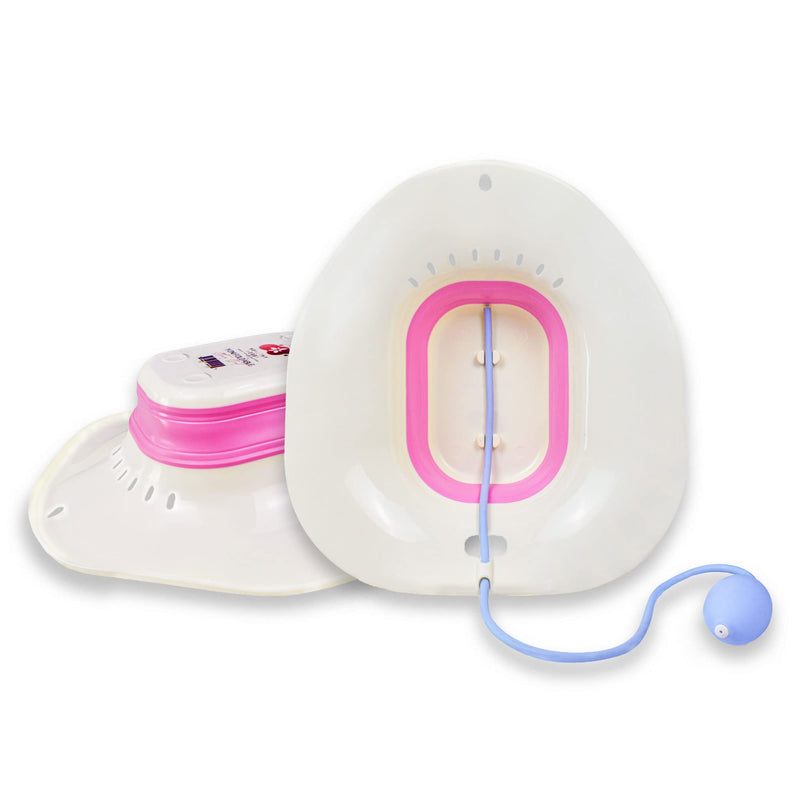 [Australia] - Yoni Steam Seat Collapsible Sitz Bath for Hemorrhoids Basin for Toilet Seat, Postpartum Care Basin, Sitz Bath with Pump, Pregnant Women Yoni V Steam Seat for Care Treatment, Women Perineum Relief 