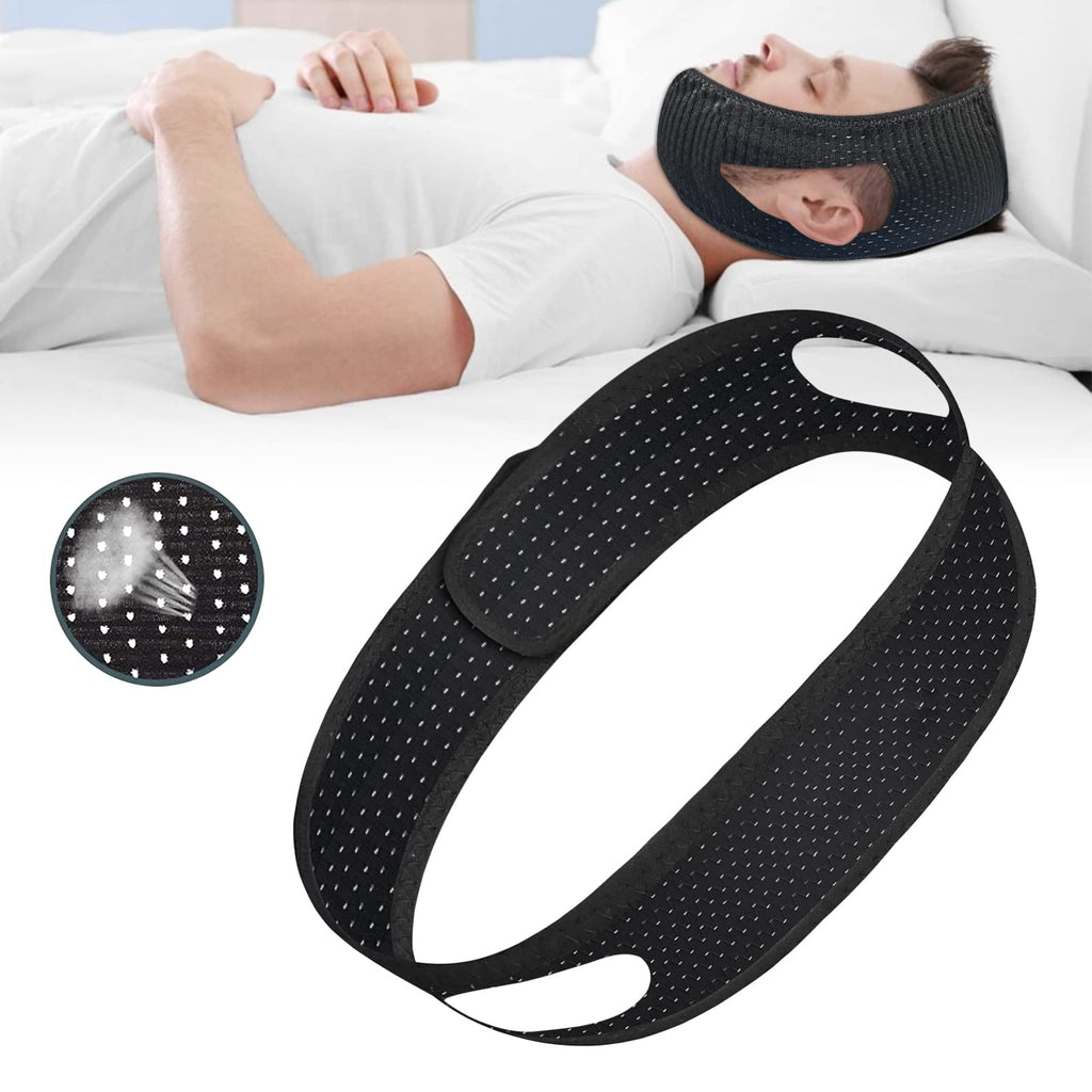 [Australia] - Anti Snoring Chin Strap for Sleep, 2022 Stop Snoring Devices for Cpap Users, Effective Snoring Solution and Anti Snore Devices, Adjustable and Light Breathable Chin Strap for Men Women (Black-B) 