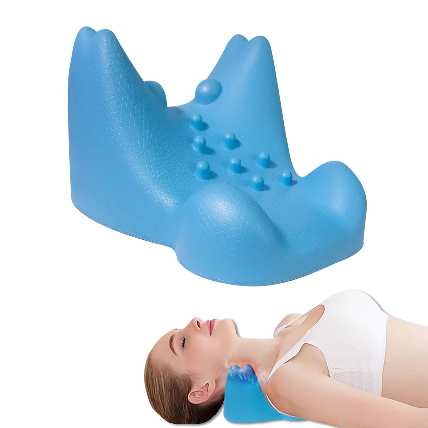 Neck and Shoulder Relaxer, Neck Stretcher Cervical Traction Device Pillow  Neck Cloud with Massage Points for Muscle Relax TMJ Pain Relief and Cervical  Spine Alignment Chiropractic