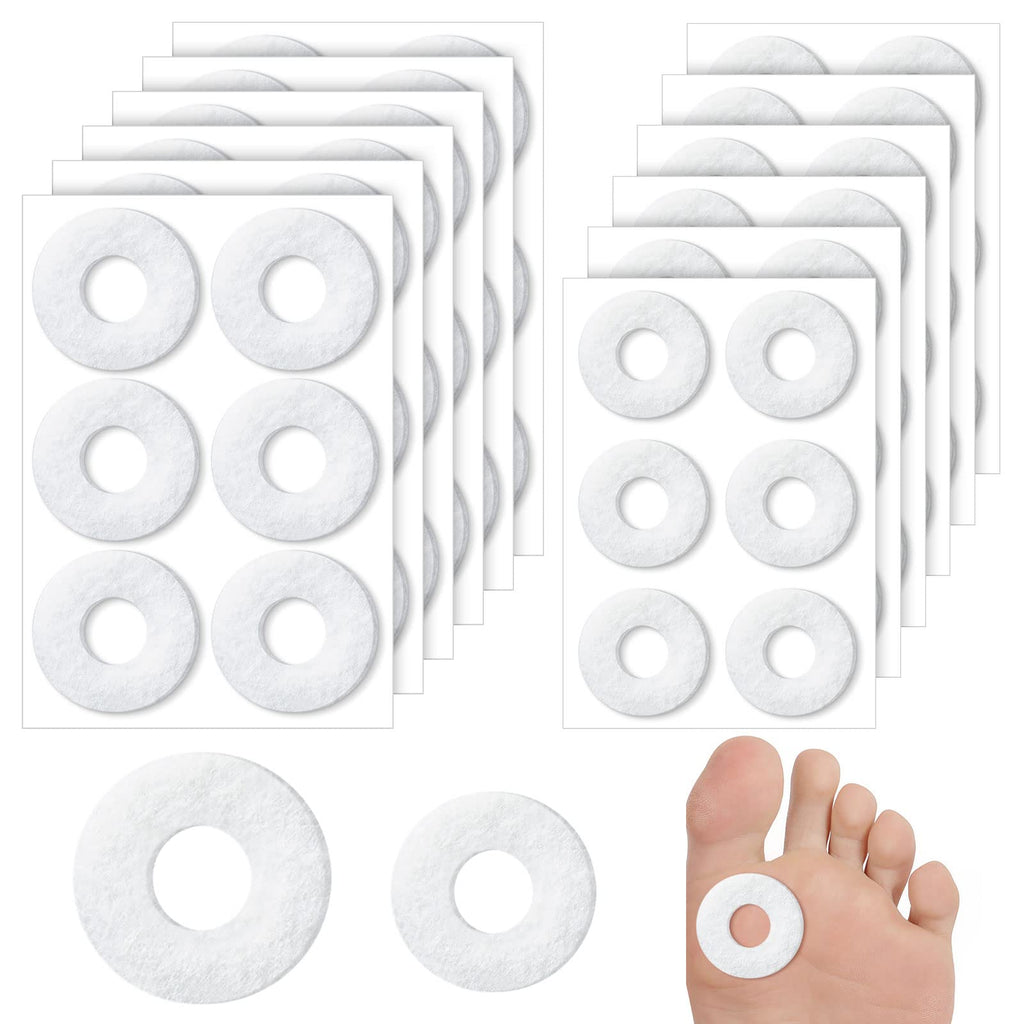 [Australia] - 72 Pcs Felt Callus Cushions for Bottom of Feet Soft Corn Remover Pads Self Adhesive Big and Small Corn Pads for Men Women Pain Relief Foot Care Toe Protectors, 1.4 Inch, 1.06 Inch 