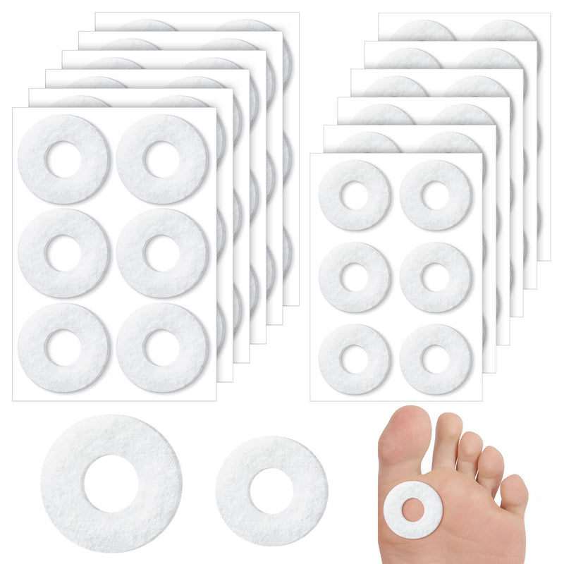 [Australia] - 72 Pcs Felt Callus Cushions for Bottom of Feet Soft Corn Remover Pads Self Adhesive Big and Small Corn Pads for Men Women Pain Relief Foot Care Toe Protectors, 1.4 Inch, 1.06 Inch 