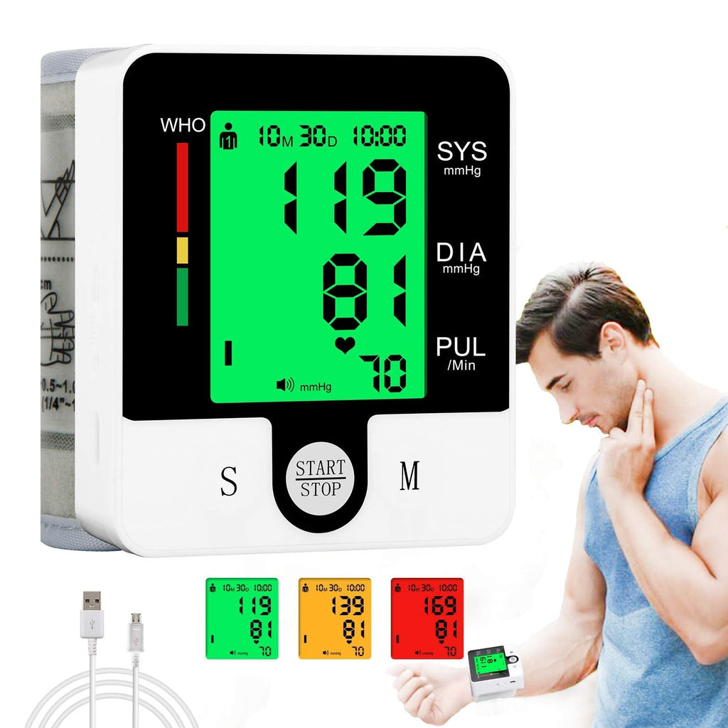[Australia] - BP Monitor, BP Machine Upper Arm Automatic with Cuff 22-32cm, Large Screen, 2X99 Reading Memory, Digital Bp Monitor Pulse Rate Monitor for Home Use 2 Users Adult 