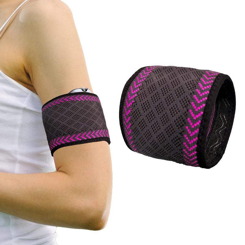 [Australia] - Diabetes Arm Band for Insulin Pod Monitoring Systems - Omnipod Dexcom Protects Insulin Pod - Washable and Reusable Replace Adhesive Patches Tape (L, Purple) L 