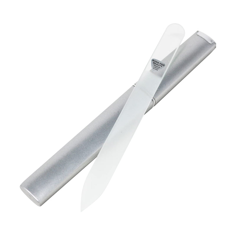 [Australia] - Glass Nail Files for Natural Nails by Bona Fide Beauty - Crystal Nail Filer Made in Czech Republic Clear 