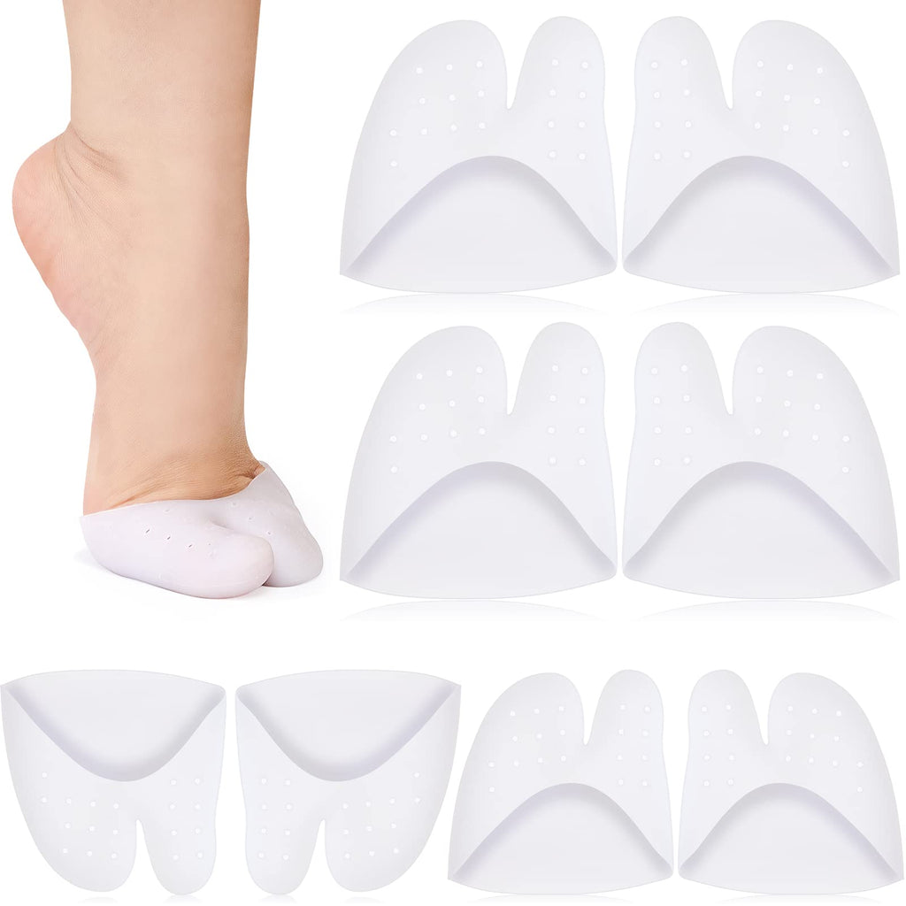 [Australia] - 4 Pairs Toe Protectors with Metatarsal Pads Soft Toe Covers Silicone Toe Sleeves Comfortable Toe Cushion for Heels Big Toe Protection from Calluses and Blisters for Men Women (White) White 