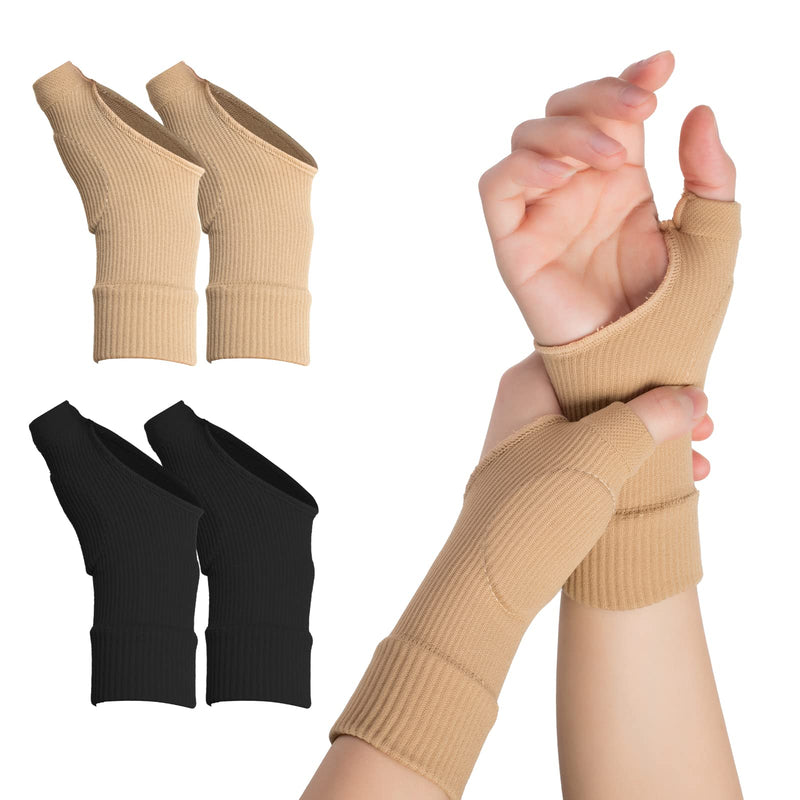 [Australia] - Thumb Arthritis Compression Gloves(2 PAIRS) ,comfortable Compression Glove with Soft Gel Pads, Lightweight wrist Support Braces ,Pain relief , Carpal Tunnel (Black) Black 