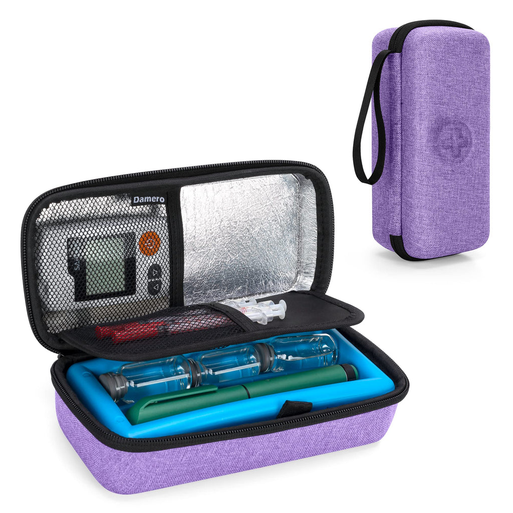 [Australia] - Damero Insulin Cooler Travel Case, Insulin Pen Case Medical Cooler Bag Protector with Ice Pack for Diabetics and Other Supplies, Purple 